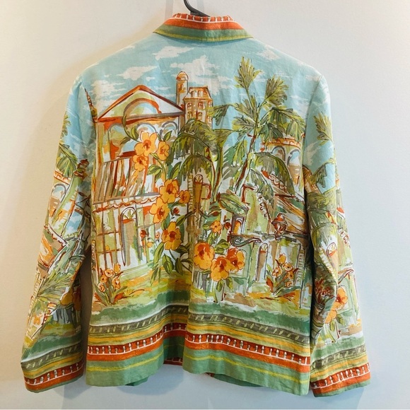 COLDWATER CREEK Sz M Orange Creek Café Scene Lined  Blazer Jacket - Picture 5 of 7